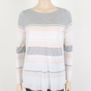 NEW Vince Women Long Sleeve Engineered Stripe Tee